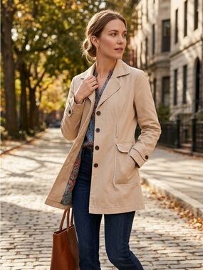 Anthropologie | Tulle | Women's Tan Trench Coat | Sz M